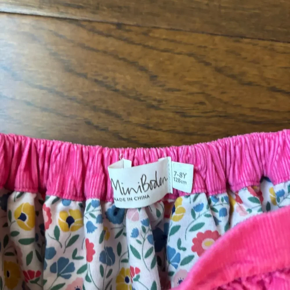Mini Boden Girls Pink Corduroy Skirt Sz 7-8Y Barbie Spring Summer - Picture 2 of 8